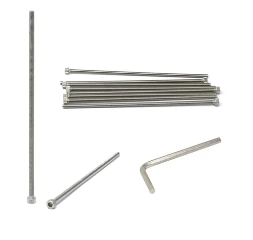 Miniatura 12 de iexcell 25 piezas M4 x 60/65/70/75/3.150 in paso de rosca 0.028 in acero inoxidable 304 cabeza hexagonal Tornillos Tornillos surtido Kit