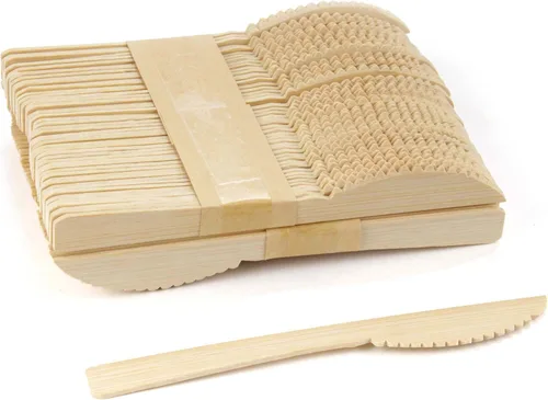Miniatura 10 de Bulk Pack - Utensilios de chapa de bambú para cenas, catering, 50