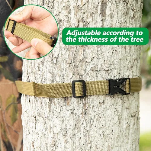 Miniatura 4 de Adnee 1 unidad/2 alimentadores de camuflaje ajustables, 100 libras, alimentador de ciervos por gravedad con correa ajustable, bolsa de alimentación
