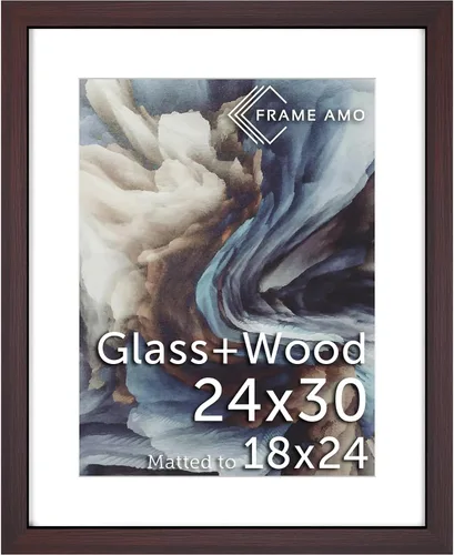 Miniatura 105 de Frame Amo Marco de póster de madera maciza de 13 x 19 pulgadas, color natural, tapete blanco para imagen de 11 x 17 pulgadas, parte frontal