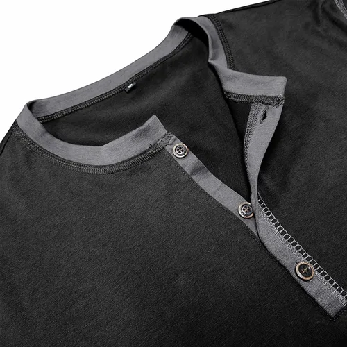 Miniatura 5 de Henley Shirt for Men, Long Sleeve Casual Button Placket, Classic Lightweight Cotton Pullover Basic Tee Tops