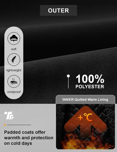 Miniatura 8 de TBMPOY - Chaqueta de hombre para el otoño, chaqueta de invierno, rompevientos, bomber, con cremallera, acolchada, de softshell, cálida