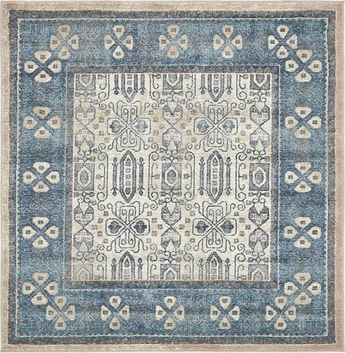 Miniatura 18 de Unique Loom Salzburg Collection - Alfombra clásica de diseño tradicional de inspiración oriental, 2 x 3 pies, color beige y azul