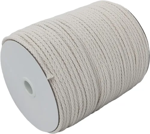 Miniatura 33 de CAQUBO Cuerda de Macramé de Algodón Trenzado de 4 mm, 157 Metros, Color Blanco, Hilo de Macramé para Manualidades, Cuerda de Macramé Suave, Cordón