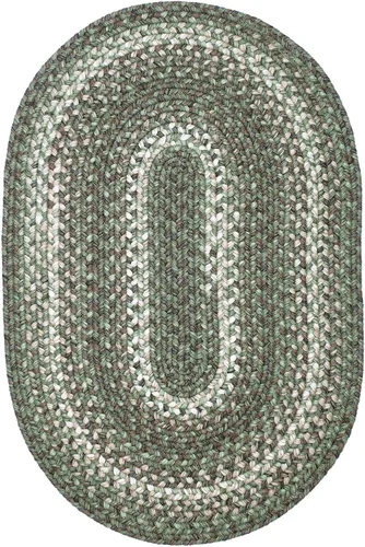 Miniatura 125 de Alfombra ovalada trenzada gris humo de 20 x 30 pulgadas, lavable para interiores y exteriores, decoración campestre para cocinas y entradas