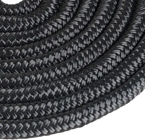 Miniatura 4 de Young Marine Cuerda de muelle de nailon trenzado doble, línea de muelle de 3/8 pulgadas x 15 pies con ojal de 12 pulgadas para botes de amarre, Negro