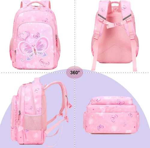 Miniatura 42 de Juego de mochila para niñas con diseño de unicornio, mochila escolar para niños, mochila para libros para niñas, set 3 en 1, regreso a clases
