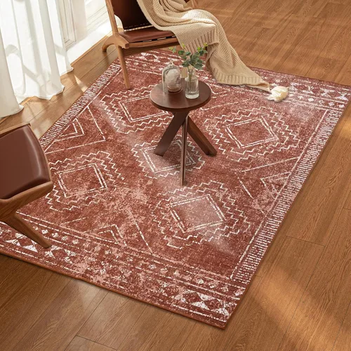 Miniatura 26 de ILANGO Alfombras de Área de Yute para Exteriores, Alfombras Tejidas Lavables para Patio 5'x7', Alfombras Naturales de Estilo Rústico para Áreas