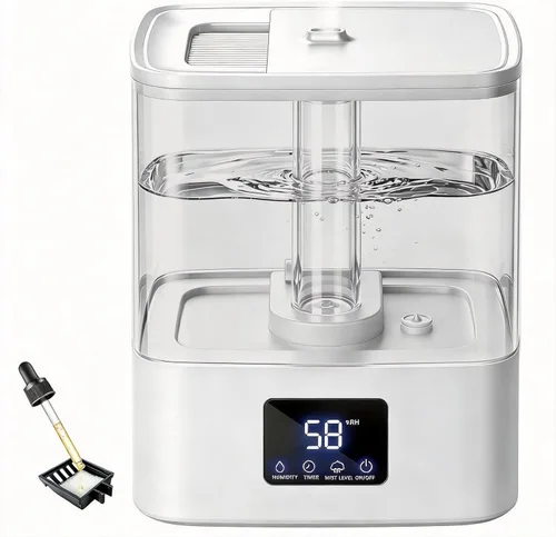 KZF Humidificadores de llenado superior de 4 L para dormitorio y tiempo de funcionamiento de 40 horas, humidificador de niebla fría, 3 niveles de