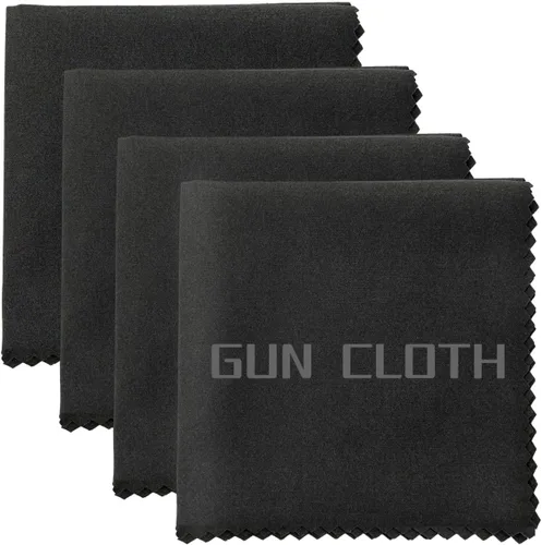 Paquete de 4 paños de limpieza de microfibra para armas, trapos de limpieza de armas sin pelusa de 12"x12", toallas de limpieza/pulido de microsuede