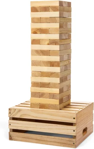 Miniatura 4 de Tailgating Pros Maderas gigantes de primera calidad con caja de madera natural – Juego gigante para patio al aire libre, la torre crece hasta más