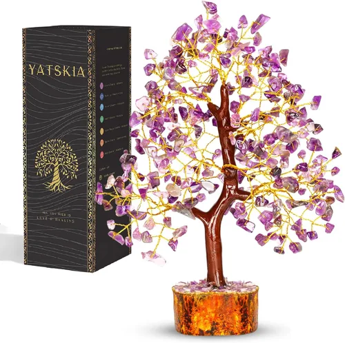 Miniatura 13 de YATSKIA Árbol de amatista - Árbol de cristal - Decoración de cristales de Feng Shui - Decoración púrpura - Cristales espirituales - Meditación