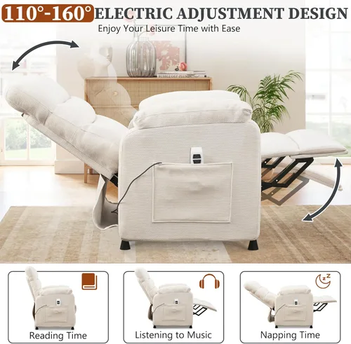 Miniatura 6 de Holaki Silla reclinable eléctrica, silla reclinable eléctrica de chenilla, sillas de sala de estar, silla de lectura, asiento de cine en casa