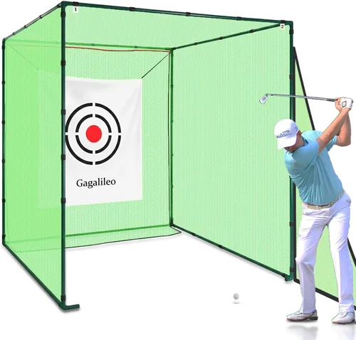 Miniatura 10 de Gagalileo Golf Driving Cage Net: Heavy Duty 1 in Steel Frame - Noise Reduction Target for Backyard Garage Indoor Simulator - 7x7x7 FT High Density