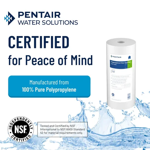 Miniatura 3 de Pentair Pentek DGD-5005 Filtro de agua Big Blue, repuesto de cartucho de filtro de sedimentos de 10 pulgadas para toda la casa, polipropileno hilado