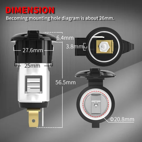 Miniatura 2 de DaierTek Enchufe de encendedor de cigarrillos DC 12V encendedor de cigarrillos de coche 12 voltios hembra toma de corriente de repuesto con cubierta