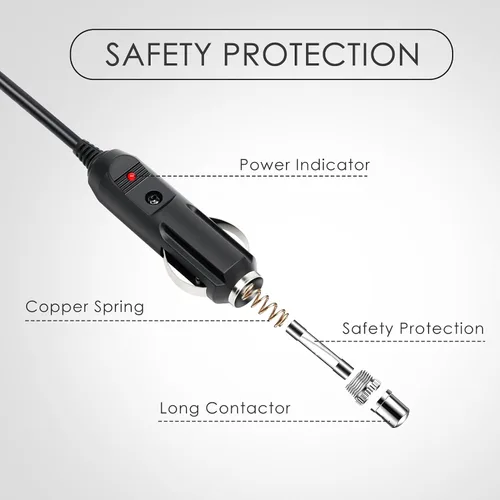 Miniatura 3 de Adaptador de cargador de coche de 12 V CC, enchufe macho de encendedor de cigarrillos de 0.217 in x 0.098 in para cámara, CCTV, refrigerador