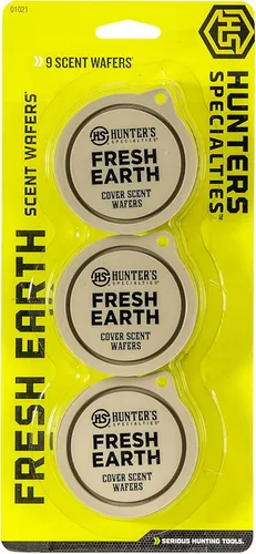 Miniatura 2 de Hunters Specialties Obleas de Aroma Encubridor de Tierra Fresca de Larga Duración para Caza - 9 Obleas por Paquete, 3 Contenedores de Almacenamiento