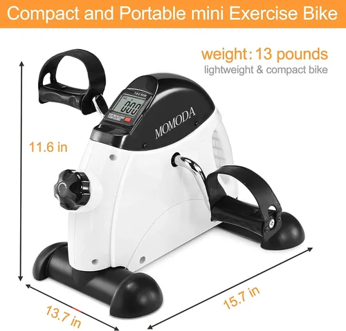Miniatura 5 de Ejercitador de pedales debajo del escritorio, bicicleta estática para piernas y brazos, ciclismo y ejercicio de recuperación