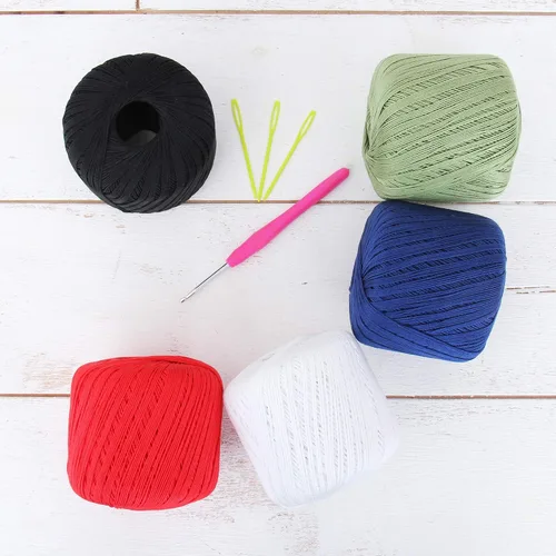Miniatura 29 de Threadart - Juego de hilos de ganchillo de algodón 100% puro, tamaño 3, colores de ambiente de playa, cuatro bolas de 1.76 oz