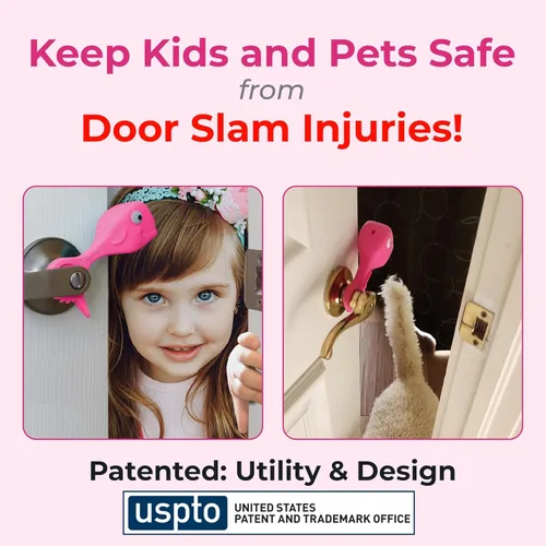 Miniatura 2 de Tope de puerta a prueba de bebés, protectores de pellizco de puerta que protegen los dedos de los niños y las colas de PET. Protectores de dedos