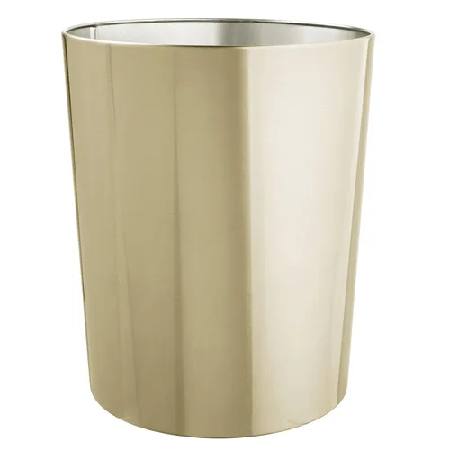 Miniatura 6 de mDesign Round Metal Small 1.7 Gallon Recycle Trash Can Wastebasket, Garbage Container Bin for Bathrooms, Kitchen, Bedroom, Home Office - Durable