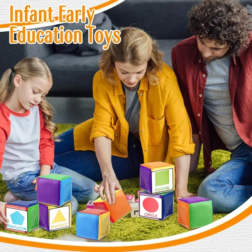 Miniatura 5 de 4 piezas de dados grandes de espuma con bolsillos, para hacer tú mismo, educación, jugar, cubos de dados suaves, aprendizaje y enseñanza, bloques