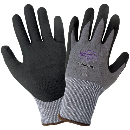 Global Glove guantes de trabajo unisex para adultos de uso general, Negro/Gris, 2X-Grande, paquete de 12 unidades EE. UU