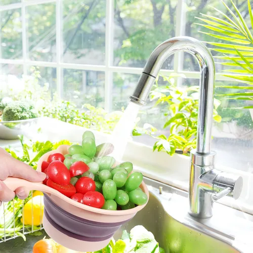 Miniatura 7 de Cucharón de agua plegable de 10.62 pulgadas, cuchara de agua plegable multiusos para cocina, jardinería, baño, uso doméstico, recipiente de plástico