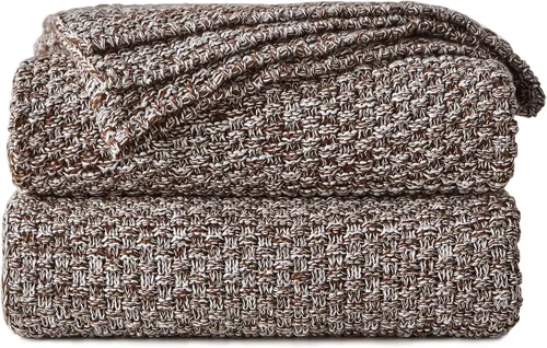 Miniatura 20 de Longhui bedding - Manta de punto amarilla brillante para sofá, suave, acogedora, lavable a máquina, 100% algodón, manta de punto para sofá, pesada