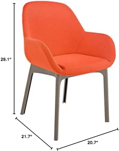 Miniatura 2 de Kartel SFCH-K4181T-4 - Silla de comedor, color naranja, 21,7 pulgadas de ancho x 20,7 pulgadas de profundidad x 29,1 pulgadas de alto x 29,1