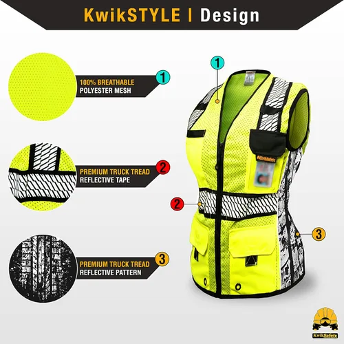 Miniatura 3 de KwikSafety - Charlotte, NC - RoadBOSS Economy & Premium Safety Vest for Women [SNUG-FIT] Class 2 ANSI Tested OSHA