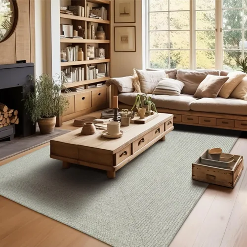 Miniatura 103 de Alfombra ovalada trenzada gris humo de 20 x 30 pulgadas, lavable para interiores y exteriores, decoración campestre para cocinas y entradas
