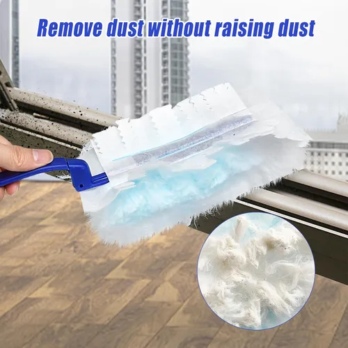 Miniatura 2 de 100 piezas de repuesto de plumero a granel, cabezal electrostático de repuesto de plumero grueso, repuestos de plumero para limpieza con 4 asas, Azul