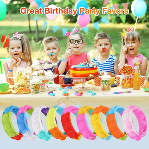 Miniatura 6 de 36 Paquetes de Juguetes Antiestrés Pop Fidget Pulseras de Fiesta para Cumpleaños Recuerdos de Fiesta para Niños 4-8, 8-12 Caja de Premios Pequeña