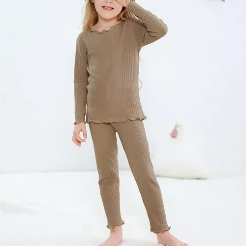 Miniatura 3 de American Trends Ropa interior térmica para bebés y niñas, conjunto de 2 piezas, ropa de dormir larga Johs para niñas