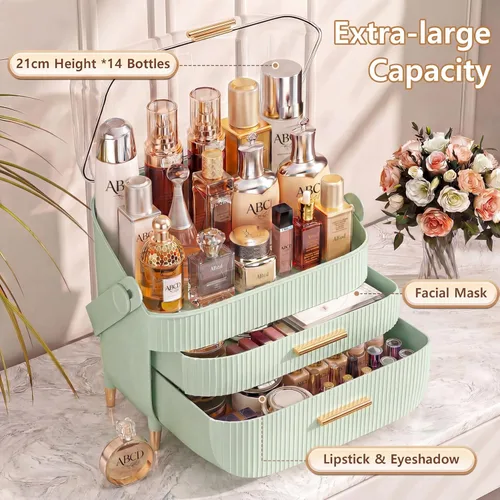 Miniatura 2 de Organizador de maquillaje para el cuidado de la piel, vitrinas de cosméticos con cubierta transparente, organizadores de cuidado de la piel