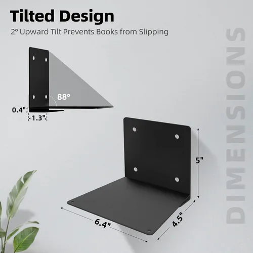 Miniatura 3 de STORAGE MANIAC Estantes flotantes para colgar en la pared, estantes flotantes invisibles de acero resistente, estantes colgantes para dormitorio