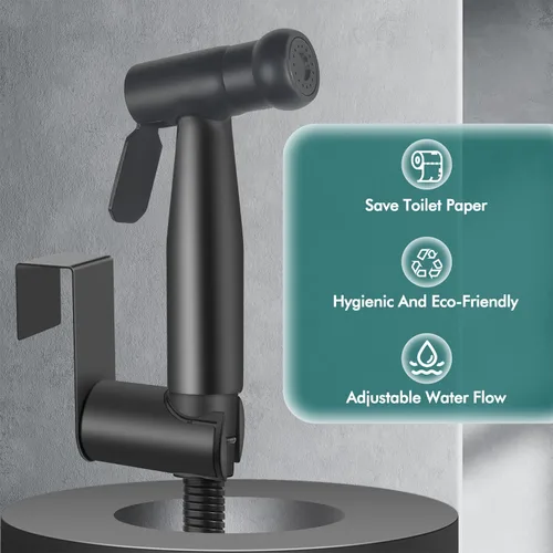 Miniatura 5 de Pulverizador de bidé de mano de lujo, juego de accesorios de bidé de baño de acero inoxidable SUS304, rociador de pañales de tela para bebé