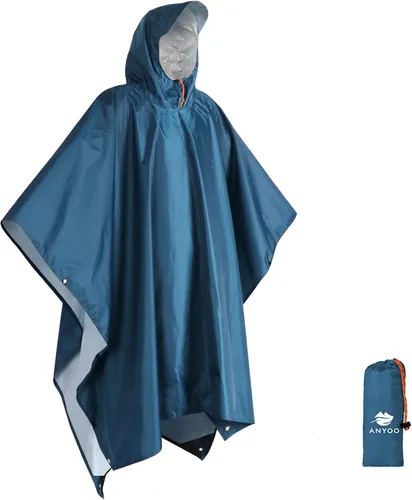 Miniatura 162 de ANYOO Poncho de lluvia con capucha para adultos, impermeable, ligero, para hombres y mujeres, chaqueta de lluvia reutilizable para emergencias al