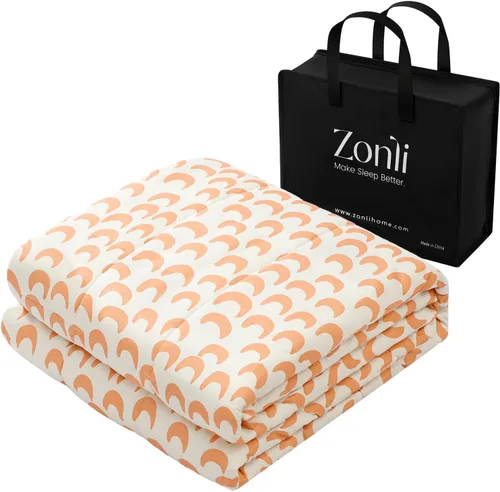 Miniatura 20 de ZonLi Manta pesada para adultos (48 x 72 pulgadas, 12 libras, verde oscuro) manta pesada de enfriamiento de alta transpirabilidad, material suave