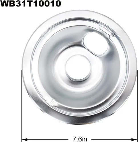 Miniatura 4 de WB31T10010 y WB31T10011 - Sartenes de goteo cromadas de repuesto compatibles con GE Hotpoint Electric Range con ranura de bloqueo, incluye 3