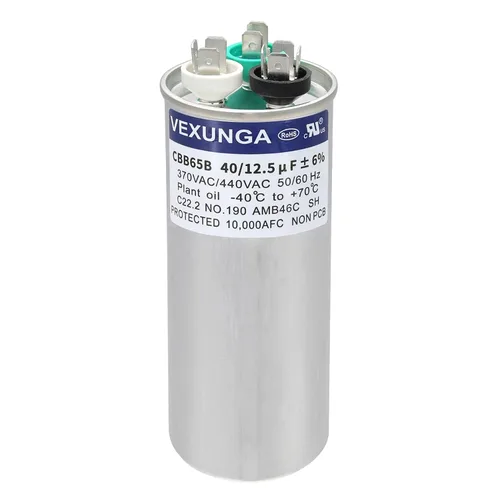 Miniatura 51 de VEXUNGA - 25/5 uF 25+5 MFD 370V o 440V Condensadores redondos de arranque dual 25 5 uF 370 440 Volt VAC CBB65 Condensadores para acondicionador