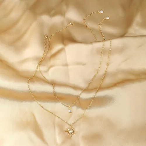 Miniatura 6 de Tewiky Delicados collares chapados en oro de 14 quilatesplata con circonita cúbica para mujer, joyería de circonita cúbica simple, regalos de moda