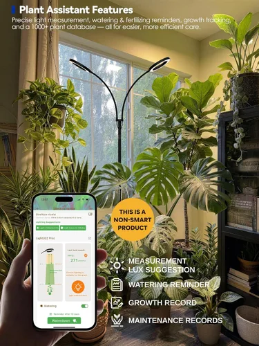 Miniatura 3 de GLOWRIUM Luces de Crecimiento para Plantas de Interior, Lámpara de Pie LED de Espectro Completo con Soporte de Altura y Ángulo Ajustables, Luz