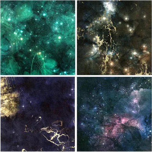 Miniatura 3 de BLEDS Papel de álbum de recortes, bloc de 24 hojas de papel para álbumes de recortes de manualidades de 12x12 pulgadas con patrón de galaxia