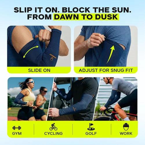 Miniatura 4 de ARMORAY Mangas de brazo para hombres y mujeres, UPF 50, manga de compresión deportiva de enfriamiento para baloncesto, golf, correr, cobertura