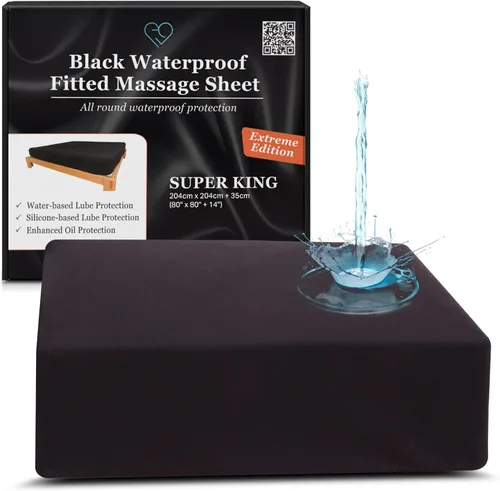 Miniatura 12 de Extreme King - Sábana bajera impermeable, bolsillo profundo de 14 pulgadas, protector de colchón 100% negro, segura con aceite, a base de agua