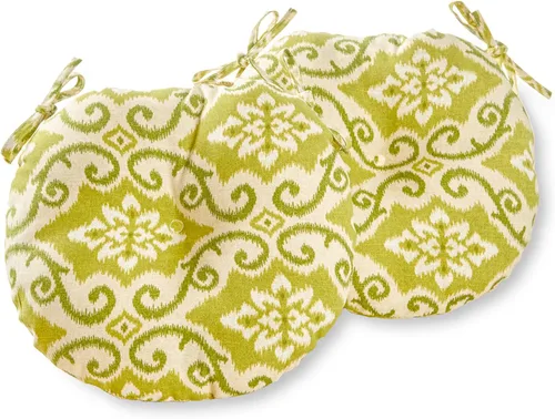 Miniatura 61 de Greendale Home Fashions Cojín redondo para asiento bistro de 15 pulgadas, 2 unidades (paquete de 1), Adobe Stripe