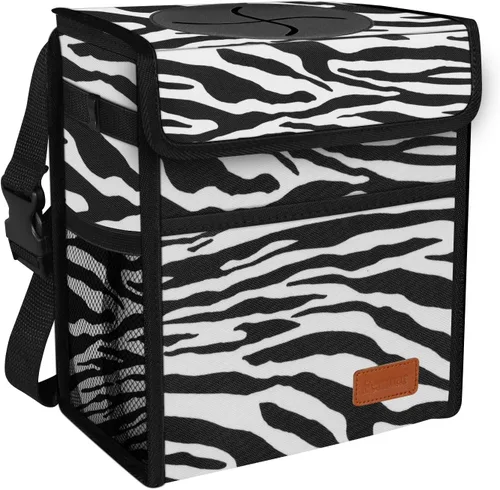 Miniatura 19 de Femuar Cubo de basura para automóvil a prueba de fugas con tapa, impermeable, para SUV, bolsa de basura plegable y portátil, color negro